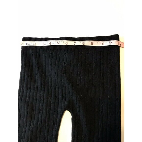 Fabric And Fabric Girl's One Size Leggings Cable Knit Black New With Tags - Picture 6 of 8